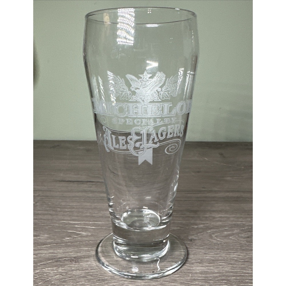 Michelob Specialty Ales & Lagers Footed‎ Pilsner Beer Glass 6.5" White Logo